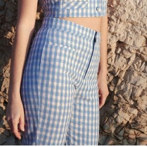 Zara Gingham mini flare pants